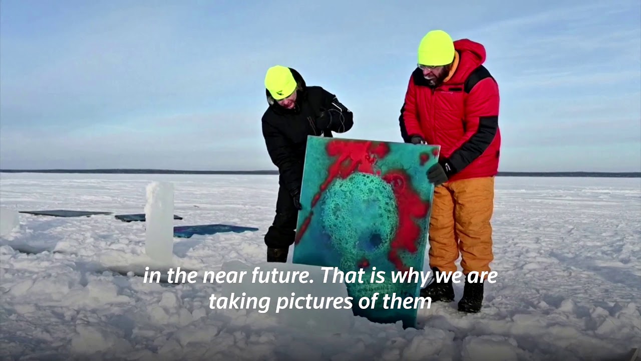 Russia's art exhibition under frozen water