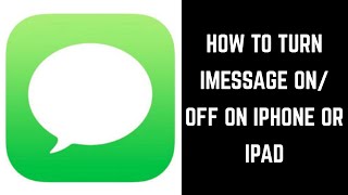 This video walks you through how to enable or disable the imessage
feature on apple's iphone ipad. see more videos by max here:
https://www./c/...