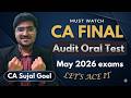 CA Final Audit Oral + Written Sessions
