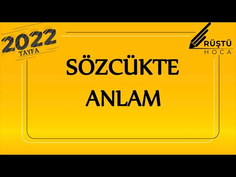 69)Sözcükte Anlam (FULL) | RÜŞTÜ HOCA