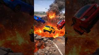 Mixed Color Buses Fall Crash & Explode - BeamNG.drive #youtubeshorts #carcrash