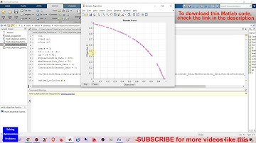 Multi Objective Optimization in Matlab