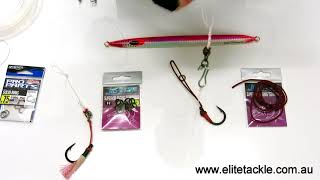 How to rig a jig with a Jigstar ring & grommet, knot sleeve and assist rig with a chain knot.