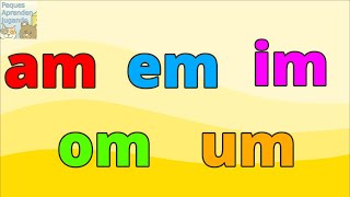 Sílabas AM EM IM OM UM para niños  Aprender a leer  Video de Peques Aprenden Jugando