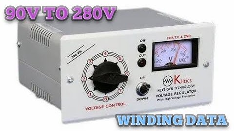 250 watt / 90V to 280V menual stabilizer transformer winding data / Mehta electric