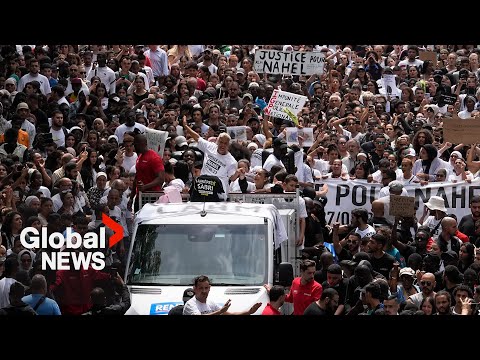France protests: Mother of teen shot dead by police leads thousands in march for justice