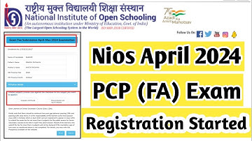 Nios April 2024 PCP (FA) Exam Fee Submission | Task Is Helping (NIOS) #nios #exam#practical #awarded