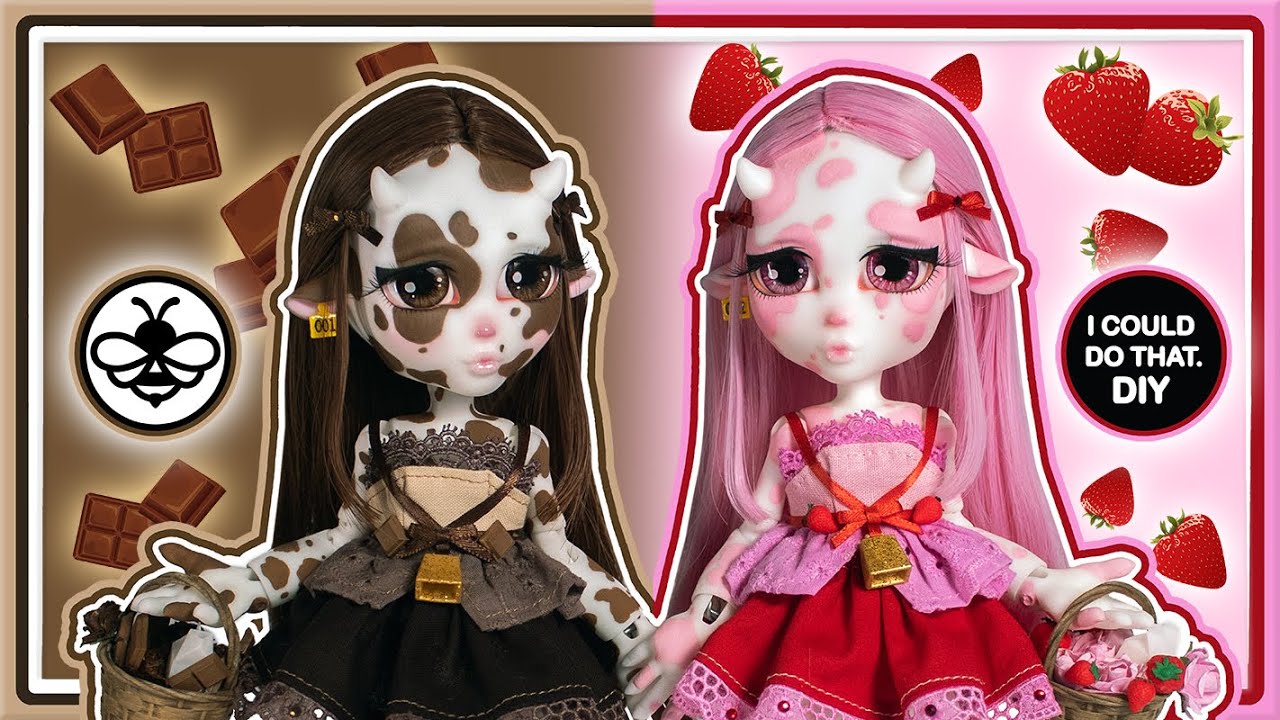 🤎 CHOCOLATE & STRAWBERRY ❤️ HONEY-MILK CUSTOM TWIN DOLLS!