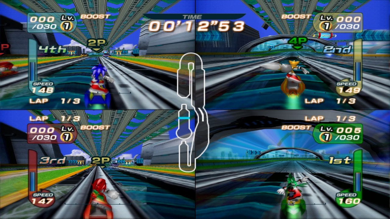 Sonic Riders 4-Player Co-Op Split Screen PS2 HD Gameplay
