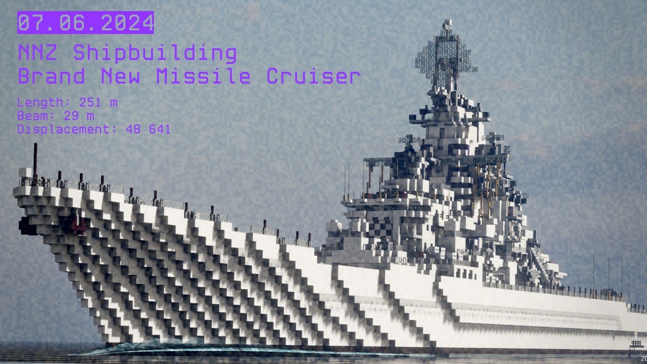 【新作】高火力16方位TNTキャノン搭載ミサイル巡洋艦【Minecraft軍事部】 - マインクラフト