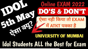 Idol Online Exam Last Time Important Update|Instruction|Mumbai University|How to Pass Online Exam|