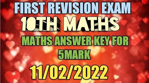 10th Maths First Revision Exam 5 Marks Answer Key EM