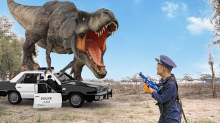 T-REX VS Police Save Nick,Tani | JURASSIC PARK Fan Made Short Film | Scary Teacher 3D Dinosaur Movie