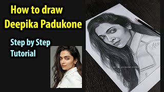 How To Draw Deepika Padukone Step By Step Sketch Tutorial -Part 2 Pencil Shading Blending Hair