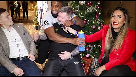 ANTHONY JOSHUA BEAR HUGS RICKY HATTON AND WISHES H...