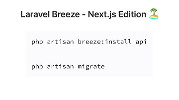 NEW: Laravel Breeze with API and Next.js Example