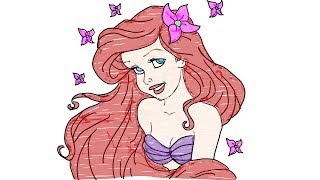 Drawing and Coloring Ariel The Little Mermaid! Magic Land BZB