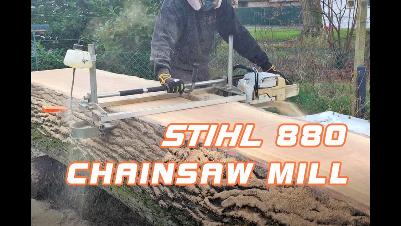 stihl 880 chainsaw milling oak YouTube