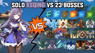 Solo C0 Keqing vs 23 Bosses Without Food Buff | Genshin Impact