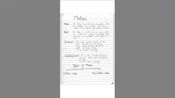 Ch 1 motion class 9 notes | s chand notes | NCERT | handwritten notes physics