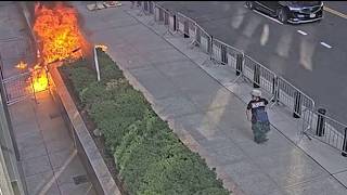 New video shows start of anti-ICE fireball attack outside NYC federal building | NBC New York