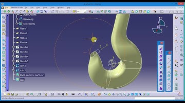 Catia V5 Hook using guide curve part 3