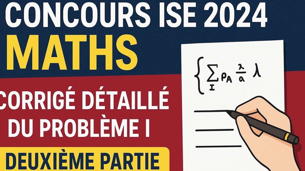 Concours ISE 2024 Maths | Corrigé détaillé du Problème I – Deuxième partie