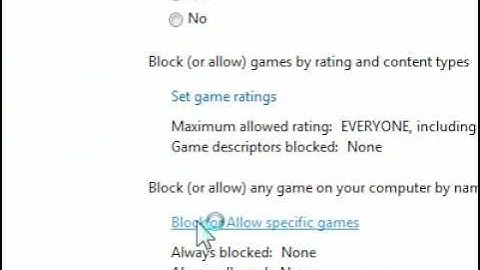 How to allow access to games through parental controls in Windows 7