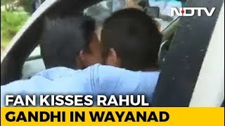Rahul Gandhi Ambushed With Kiss In His Kerala Consuency