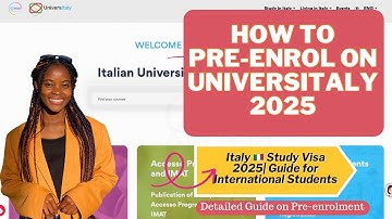 HOW TO PRE-ENROL ON UNIVERSITALY FOR ITALY STUDY VISA 2025|PRE-ENROLMENT PROCESS 2025|STUDY IN ITALY