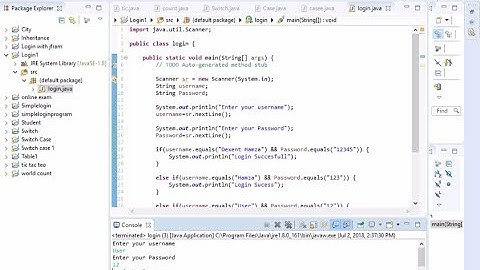 Java Tutorial - Simple Login (if , else if , else) Statement
