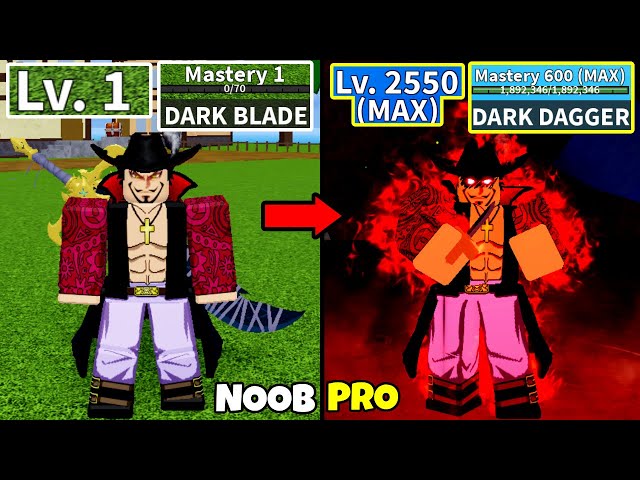 Beating Blox Fruits as Mihawk! Lvl 0 to Max Lvl Full Human v4 Awakening Noob to Pro in Blox Fruits! class=