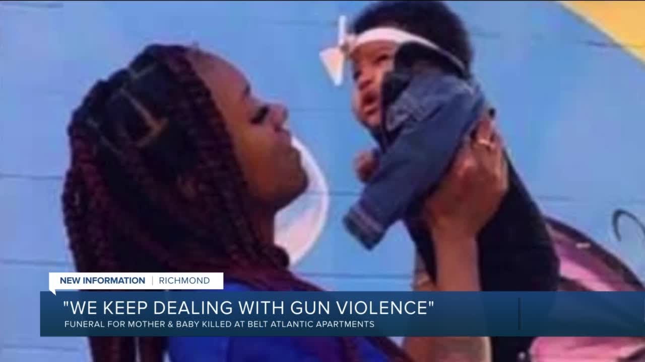 Richmond mother, infant killed in quintuple shooting laid to rest - YouTube