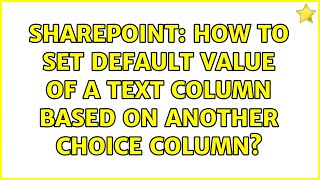 Sharepoint: How to set default value of a text column based on another choice column?