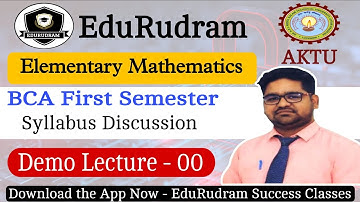 Elementary Mathematics || AKTU BCA 1st Semester || Syllabus Discussion | EM By Gaurav Sir #edurudram
