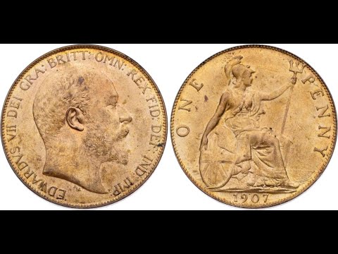 1 пенни 1907. Великобритания, Эдуард VII. Обзор монеты, биография.
