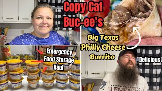 Emergency Food Storage Haul || RECREATING Bucee’s Big Texas Philly Cheese Burrito On A Dime