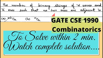 GATE CSE 1990 solution | Combinatorics