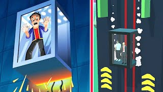 Elevator Fall - Lift Rescue Simulator 3D - Gameplay - Android (by imbaLab) screenshot 1