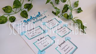 Jadwal Pelajaran dengan Lettering  | How To Make School Time Table With Hand Lettering | Blue Theme
