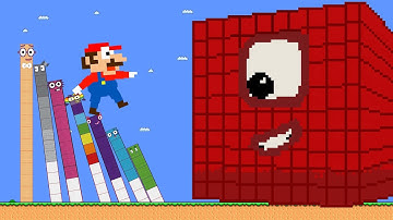 Mario Escape vs the Giant Biggest Numberblocks Mix level Up Maze | Game Animation
