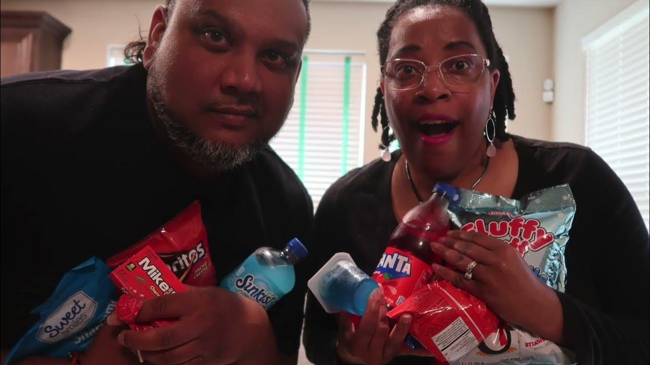 RED VS BLUE FOOD CHALLENGE! - YouTube