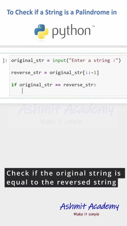 Python program to check if a string is a palindrome or not. #python # ...