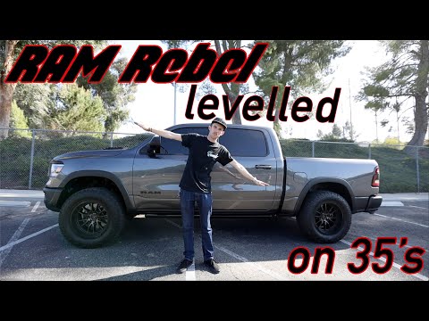 2021 Ram Rebel on 35 inch tires with a leveling lift