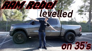 2021 Ram Rebel on 35's with just a level lift!