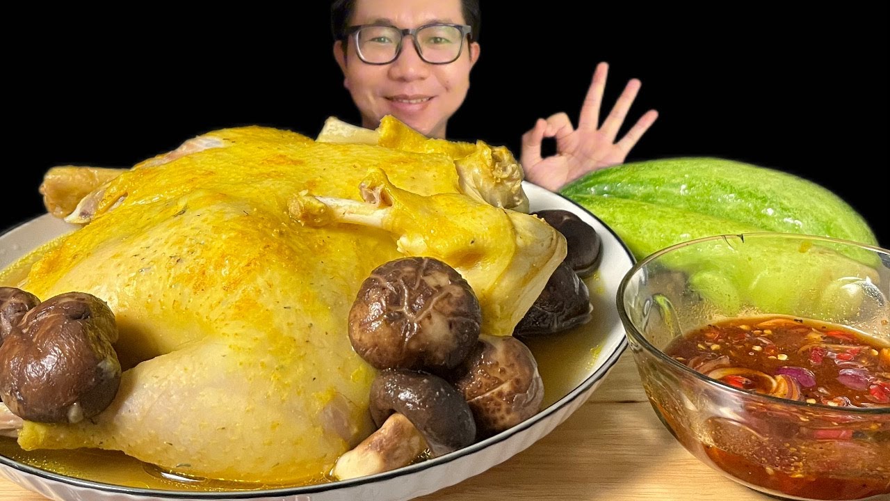 ASMR MUKBANG/Eat chicken steamed with shiitake mushrooms