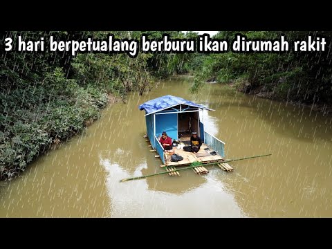 3 hari berpetualang di rumah rakit berburu ikan besama istri