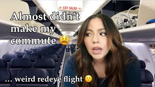 Life of a Flight Attendant | Commuting to work, weird abnormal crowd on the redeye!