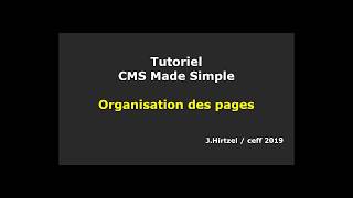 8.2.4 - CMSMS - Organisation des pages