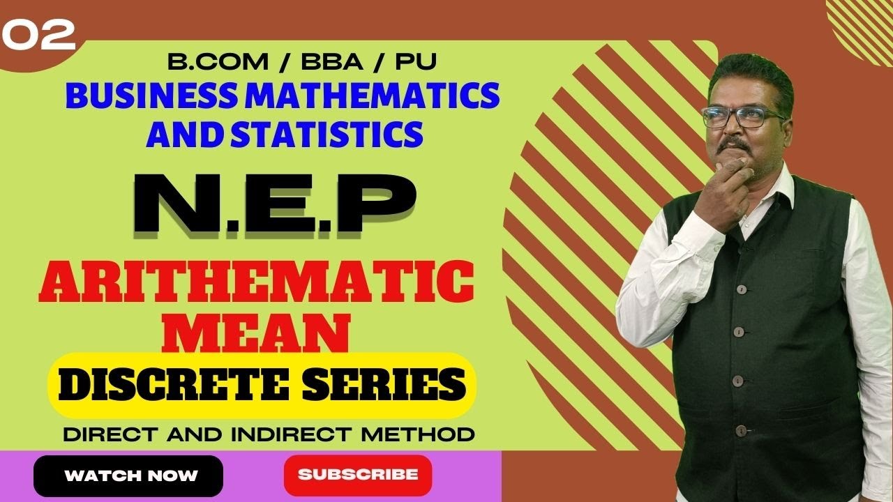 02 ARITHMETIC MEAN BUSINESS MATHS & STATISTICS IN KANNADA MEASURES